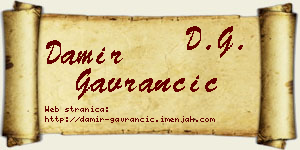 Damir Gavrančić vizit kartica